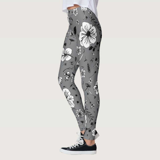 Floral Grey Leggings (Left)