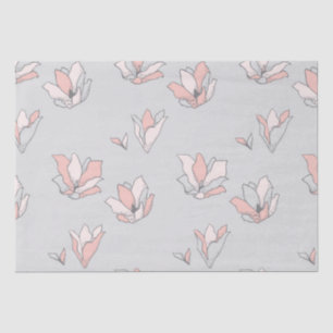 *~* Floral Grey Pink Flowers Artistic Tissue Paper