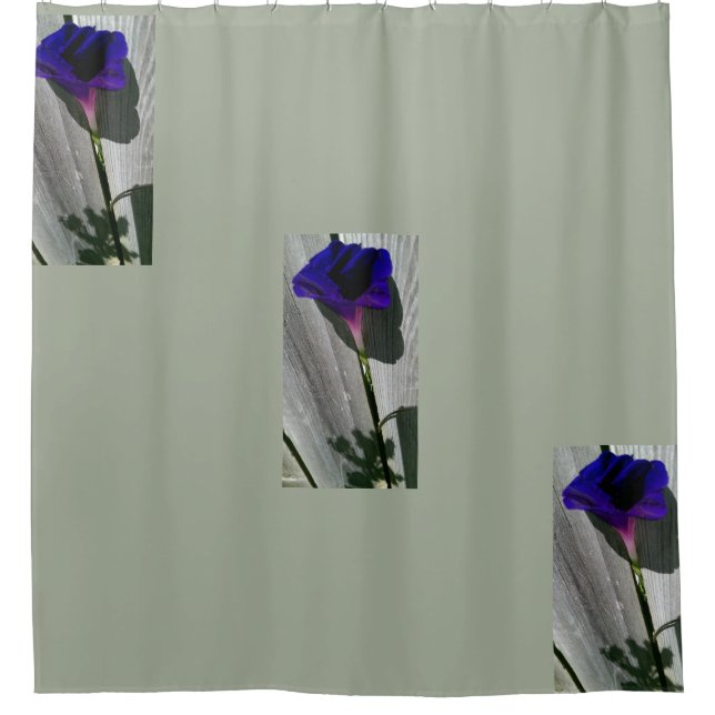 Floral Grey Shower Curtain (Front)