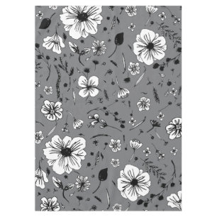 Floral Grey Tablecloth