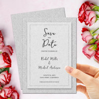 Floral Grey Wedding QR Code