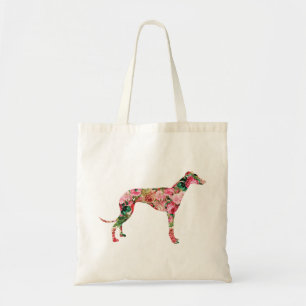 Floral Greyhound Tote Bag