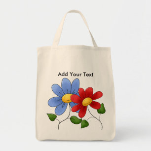 Floral Grocery Tote Bag