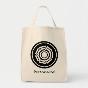 Floral Groove Bag, Black Tote Bag