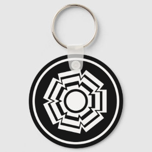 Floral Groove Keychain, Black Key Ring