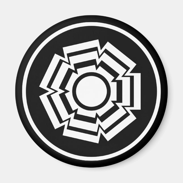 Floral Groove Magnet, Black Magnet (Front)
