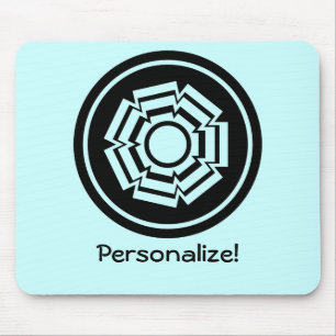 Floral Groove Mousepad, Black Mouse Pad