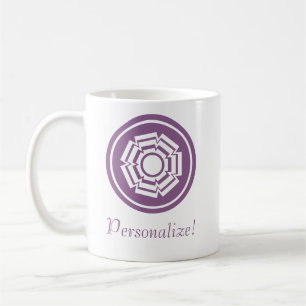 Floral Groove Mug, Eggplant Coffee Mug