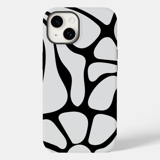 Floral Groovy Black and White Case-Mate iPhone Case (Back)