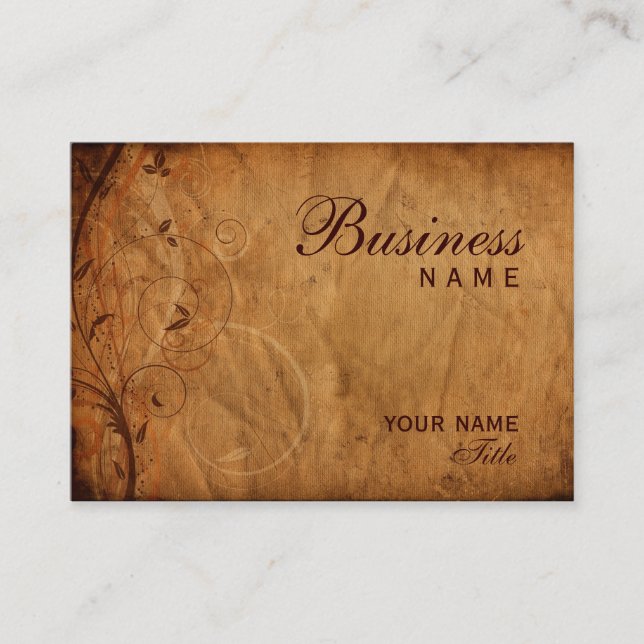 Floral Grunge Business Card (Front)
