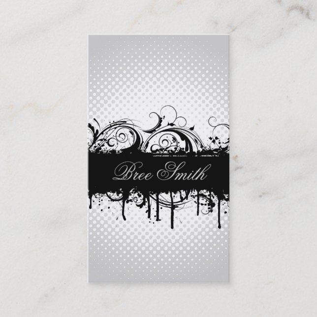 Floral Grunge Business Card (Front)