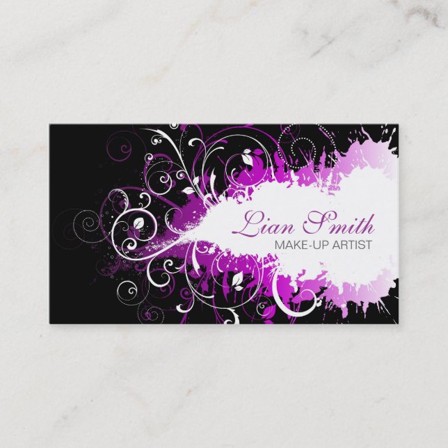 Floral Grunge Business Card (Front)