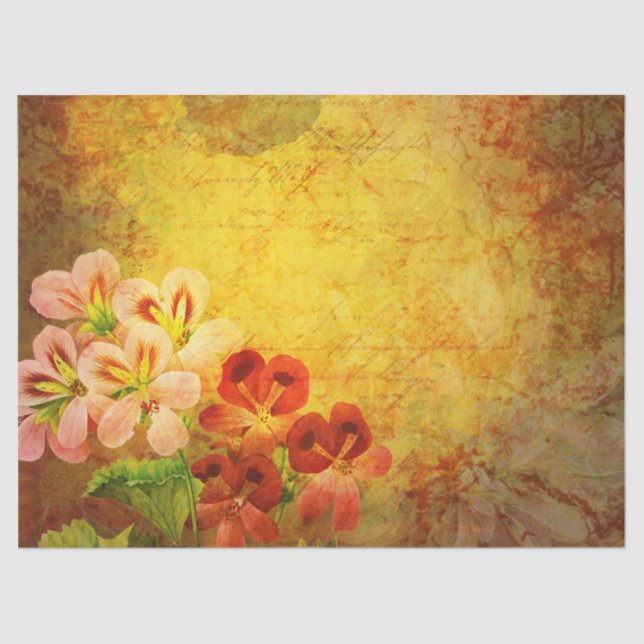 Floral Grunge Decoupage Tissue Paper (Front)