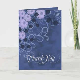 Floral Grunge Thank You Card