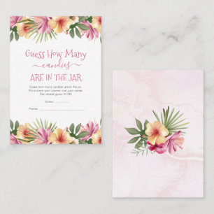 Floral Guess How Many Candies in the Jar Game Card