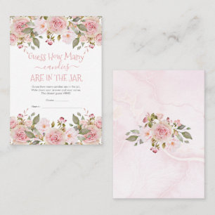 Floral Guess How Many Candies in the Jar Game Card