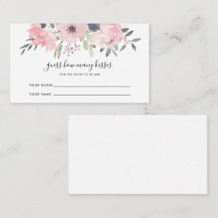 Floral Guess Kisses Bridal Shower Enclosure Card