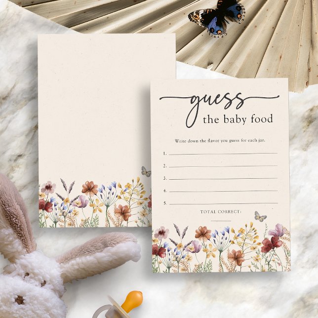 Floral Guess The Baby Food Card (Boho Floral Guess The Baby Food Card by Painted Paperie
)