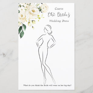 Floral Guess The Dress Bridal Shower Game Stat