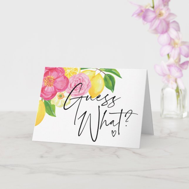 Floral Guess What Pregnancy Announcement to Family (Orchid)