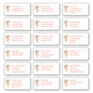 Floral Guest Individual Names Addresses Shipping