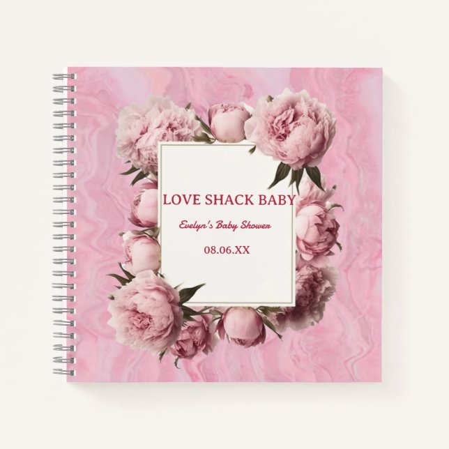 Floral Guestbook Notebook – Elegant Flower Decor D (Front)
