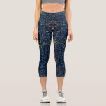 Floral Guitar Capri Leggings<br><div class="desc">Floral Guitar Leggings Art MIGNED Painting</div>
