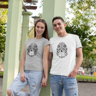 Floral Guitar Day of the Dead Design T-Shirt