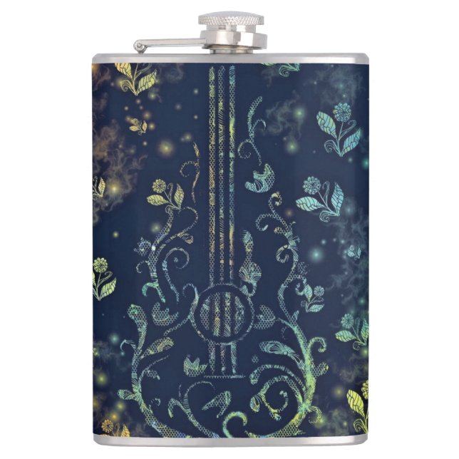 Floral Guitar Flask (Front)