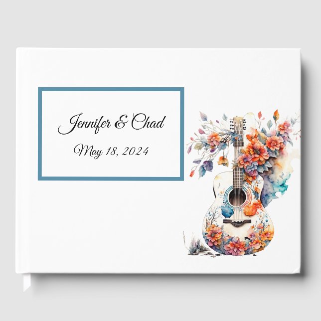 Floral Guitar Guest Book (Front)