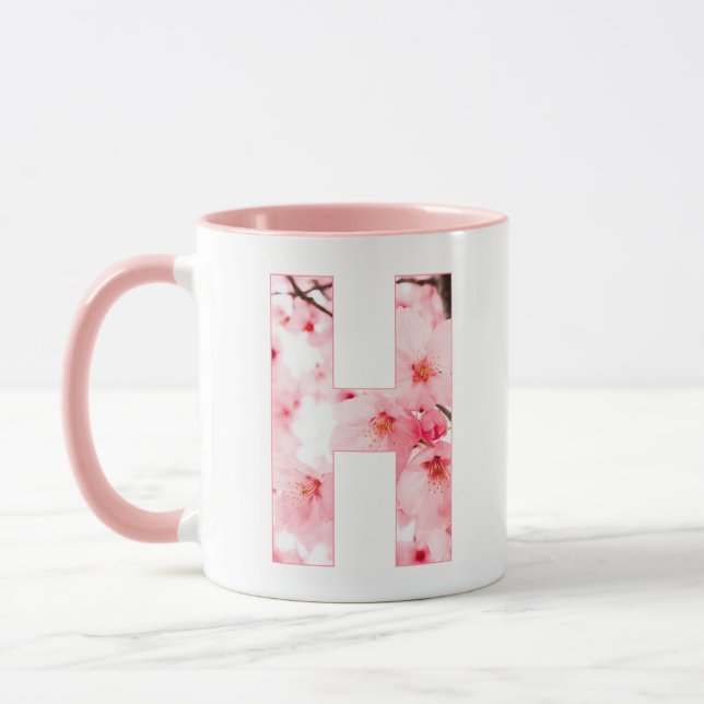 Floral H Initial Mug | Personalized Name & Traits (Left)