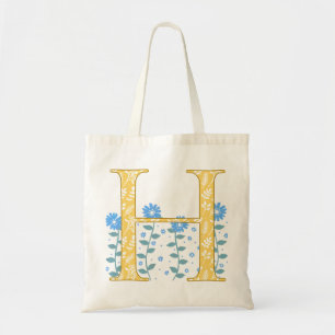 Floral 'H' Monogram Tote Bag