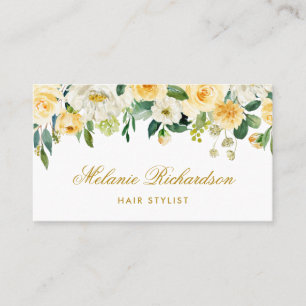 Floral Hair Stylist Appointment Yellow Gold Card