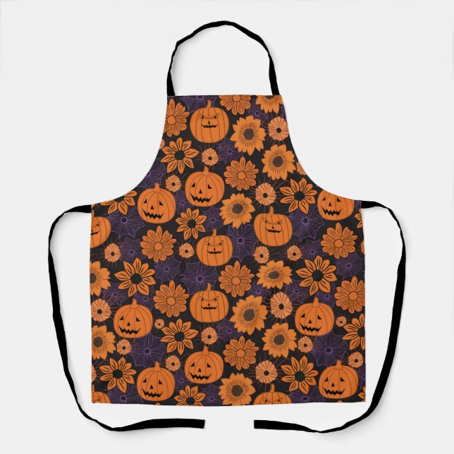 Floral Halloween Apron (Front)