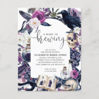 Floral Halloween Tombstone Baby is Brewing Shower