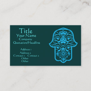 Floral Hamsa (Blue) Business Card