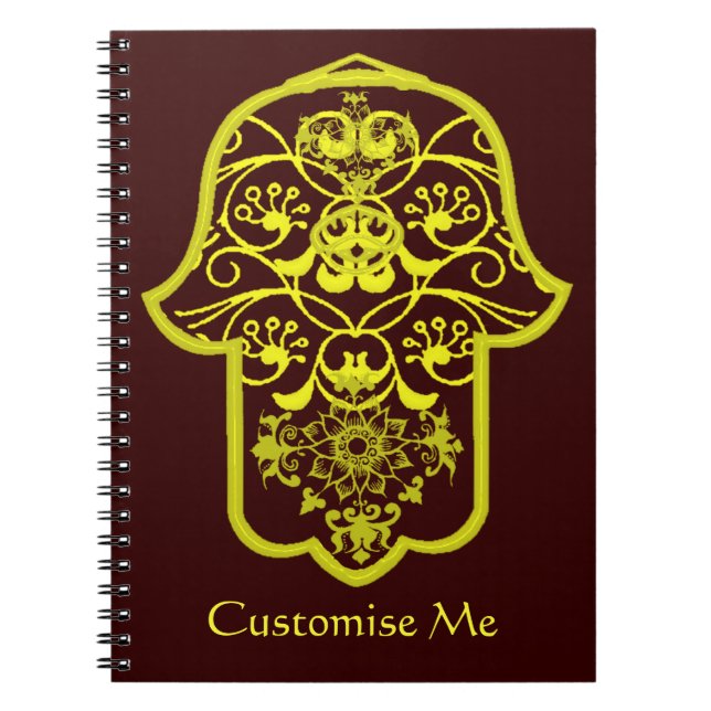Floral Hamsa (Yellow) Notebook (Front)
