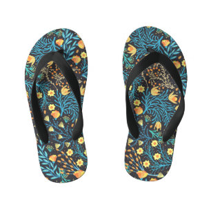 Floral Hand Drawn: Creative Seamless Kid's Jandals