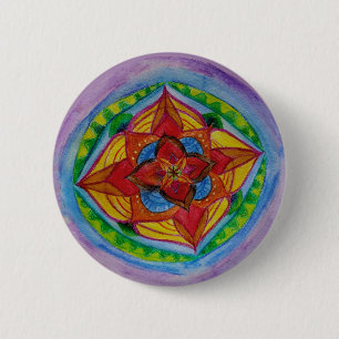 Floral Hand Drawn Mandala Art Button