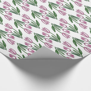 Floral hand-drawn pattern with tulips. wrapping paper