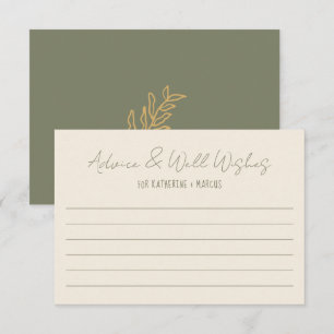 Floral Hand Drawn Scribble Script Bridal Shower Advice Card