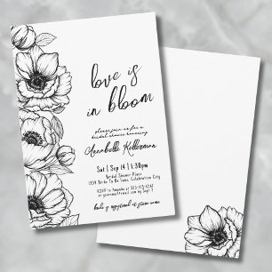 Floral Hand Drawn Whimsical Bridal Shower Invitation