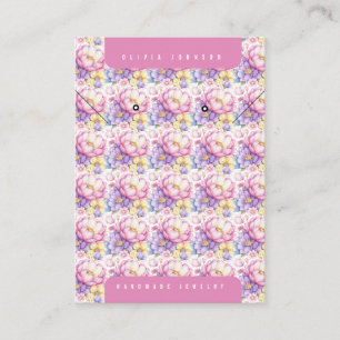 Floral Handmade DIY Jewellery Display Card
