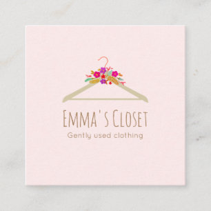 Floral Hanger Consignment Clothing Boutique Square Business Card