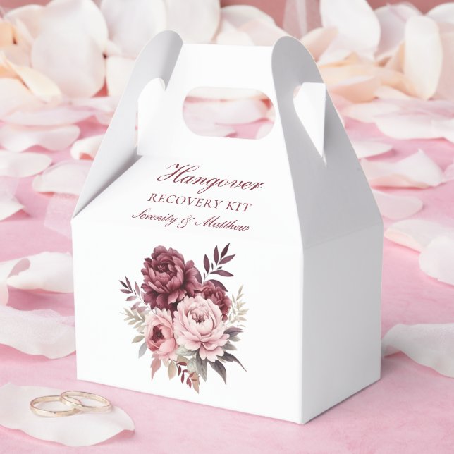 Floral Hangover Recovery Kit Peony Wedding Favour Box (Wedding)
