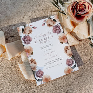 Floral Happily Ever After Wedding Reception Party Invitation
