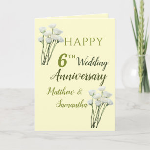 Floral Happy Anniversary Husband Wife Card