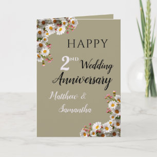 Floral Happy Anniversary Husband Wife Card
