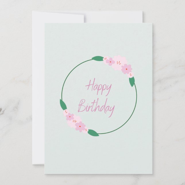 Floral Happy Birthday Card (Front)