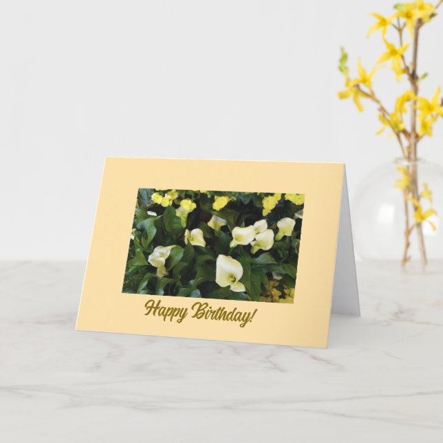 Floral, Happy Birthday Card (Yellow Flower)